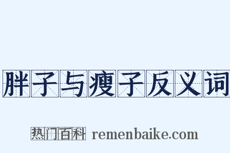 胖子与瘦子反义词是什么意思的图片
